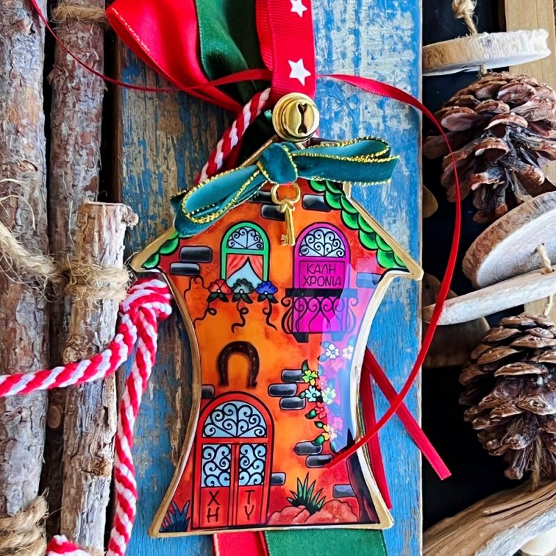 Γούρι Wish house-Κεραμιδί 30x19εκ. από μέταλλο