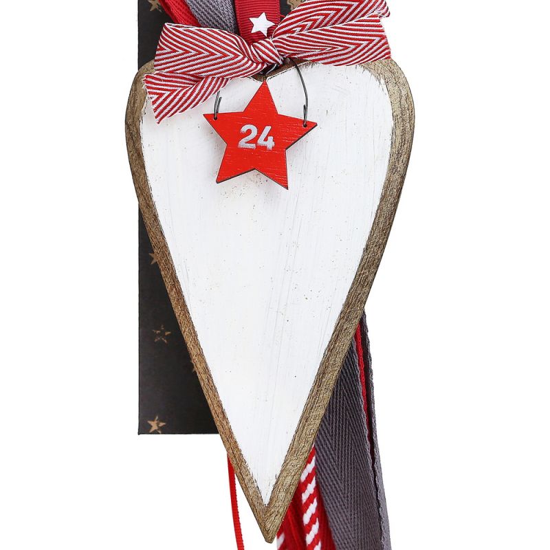 Lucky charm - White Wooden Heart Hanging