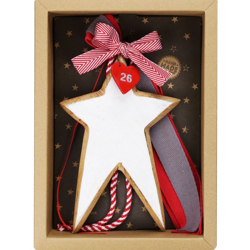 Lucky charm - White Wooden Star Hanging Lucky charm - White Wooden Star Hanging