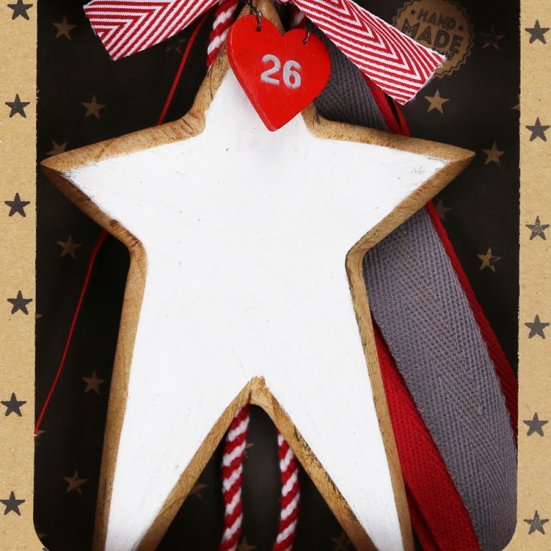 Lucky charm - White Wooden Star Hanging Lucky charm - White Wooden Star Hanging