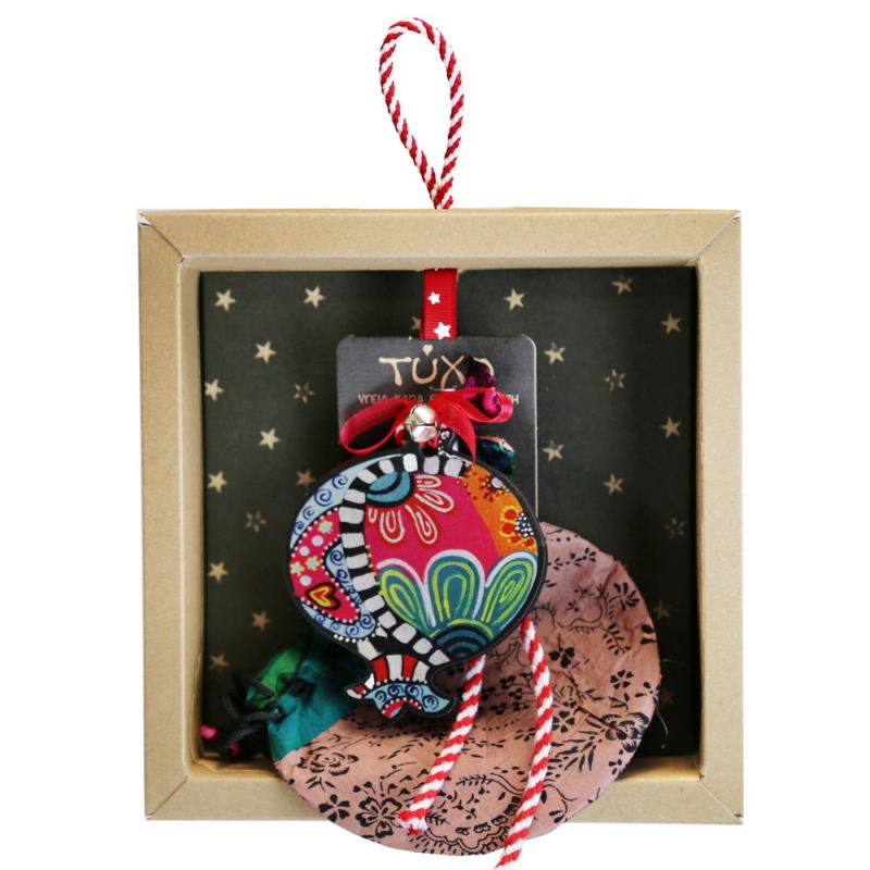 Lucky charm - Hanging painted pomegranate 9cm