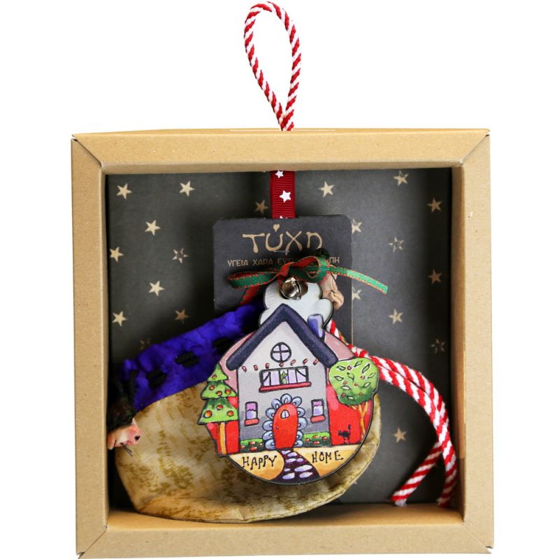 Lucky charm - Wooden house 9,5cm - Happy Home 