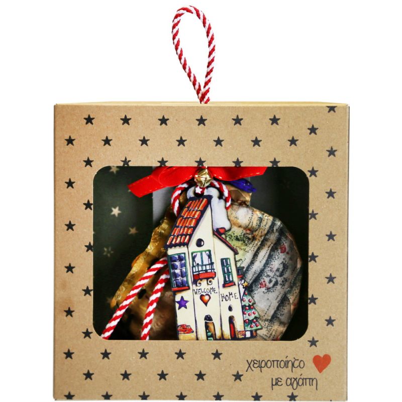 Lucky charm - Wooden house 10cm - Welcome