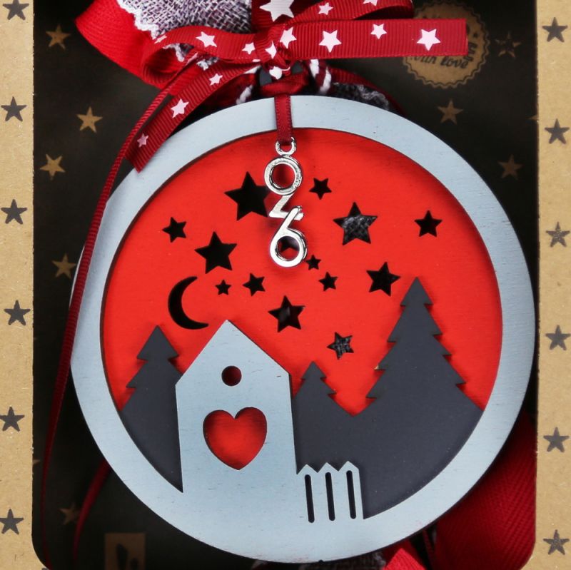 Lucky charm - Wooden round House Lucky charm - Wooden round House