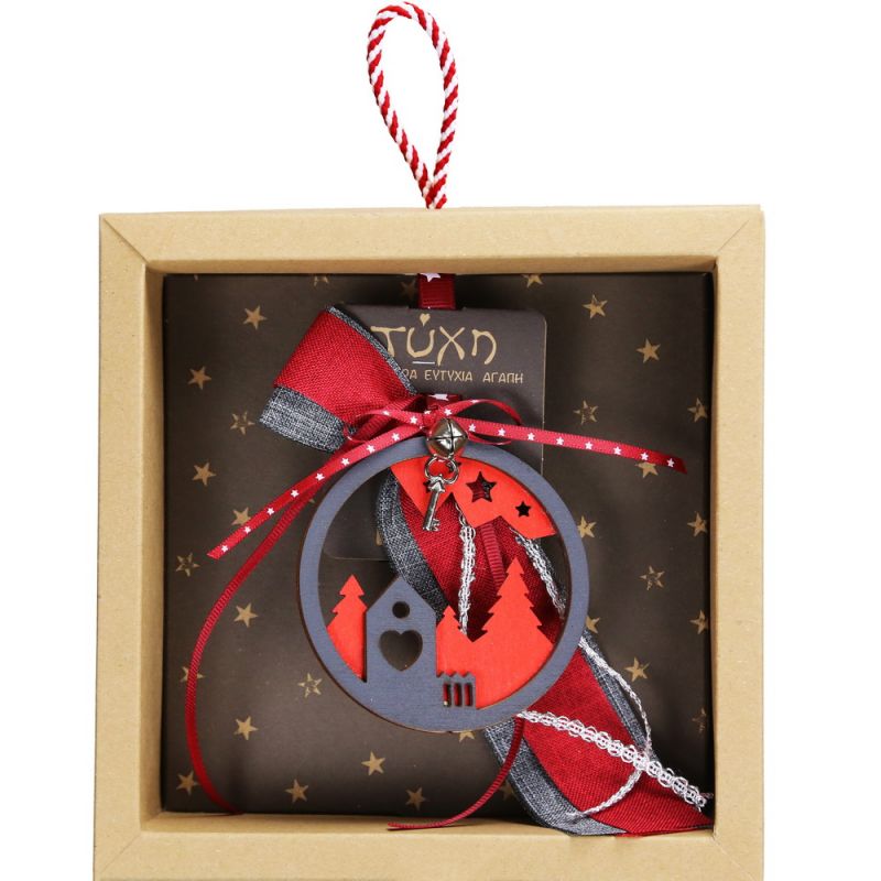 Lucky charm - Wooden round House Lucky charm - Wooden round House