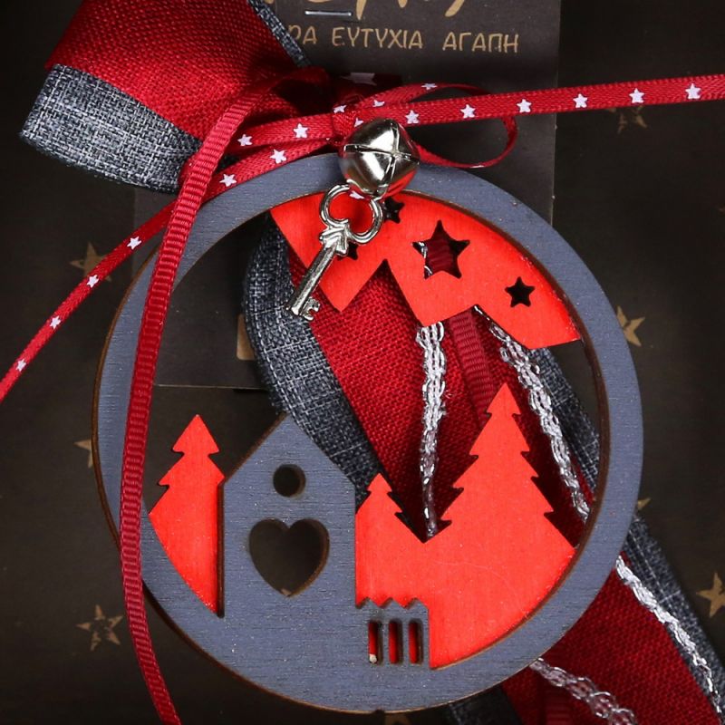 Lucky charm - Wooden round House Lucky charm - Wooden round House