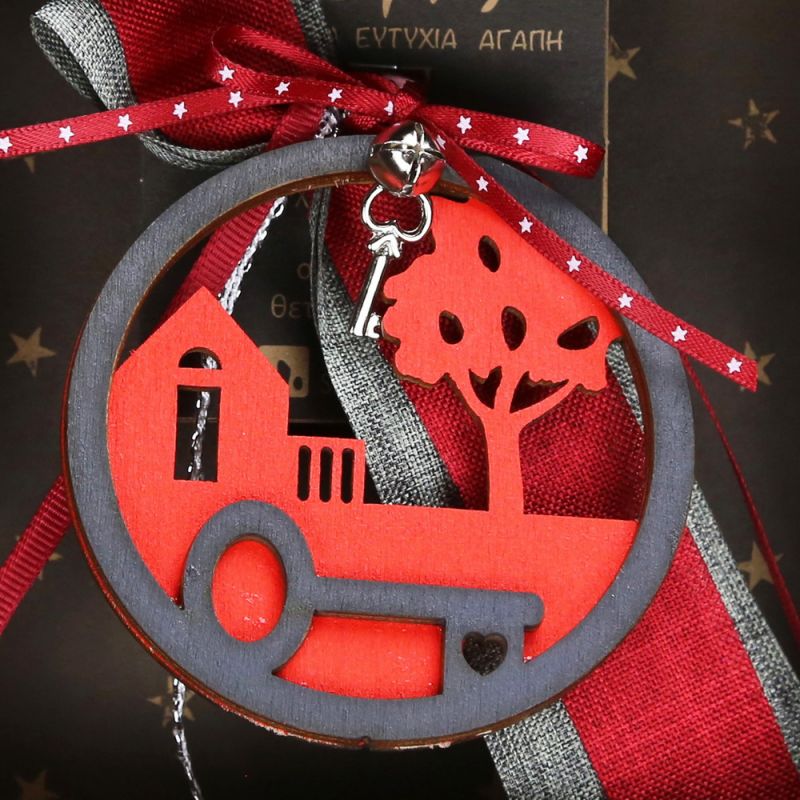 Lucky charm - Wooden round Key Lucky charm - Wooden round Key