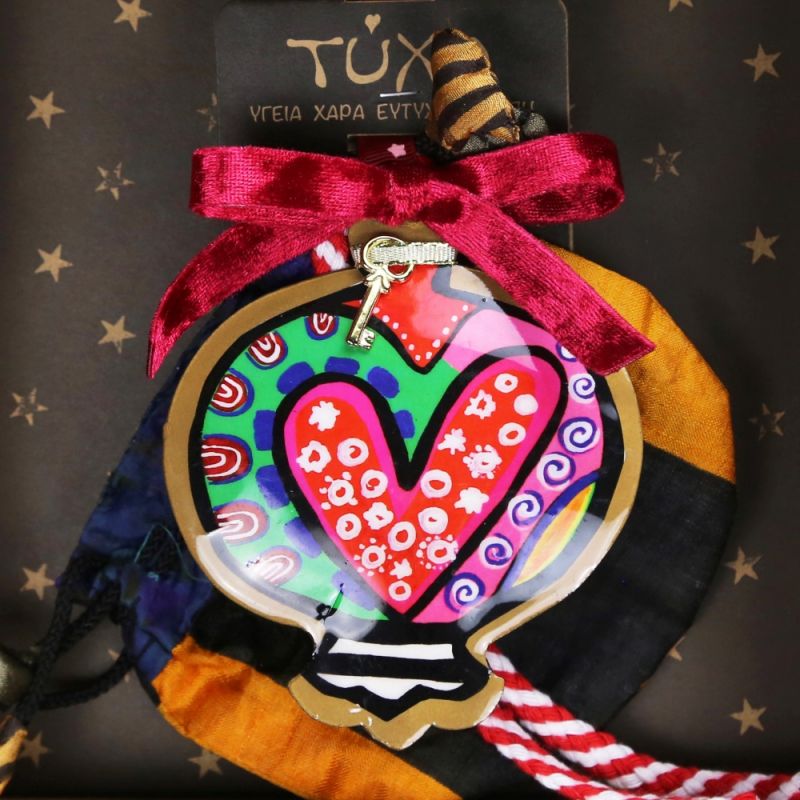 Γούρι Ρόδι boho-Καρδιά - μέταλλο