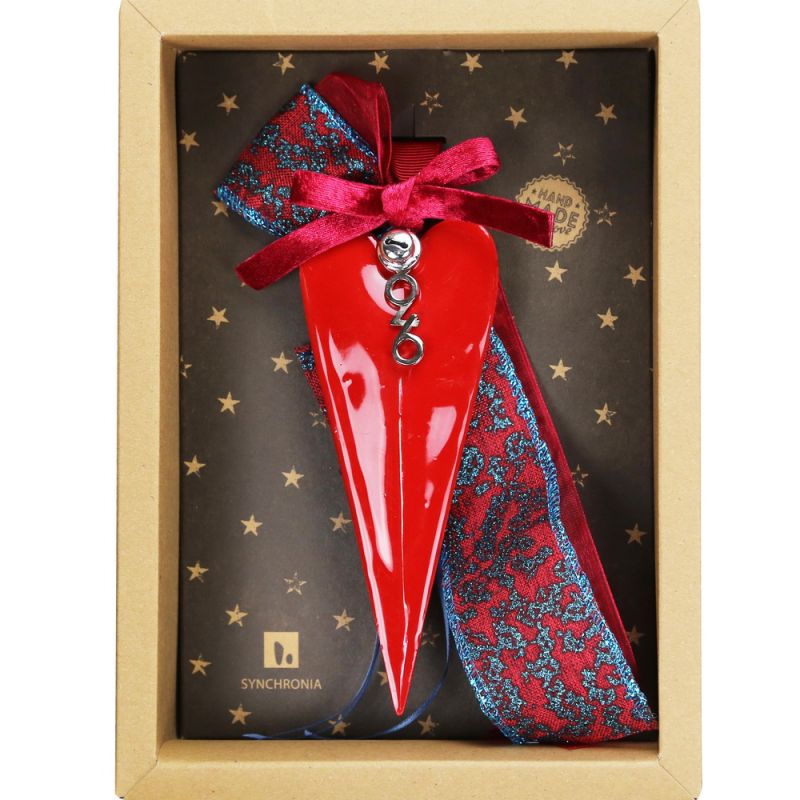 Γούρι Καρδιά slim μικρή-Κόκκινο 