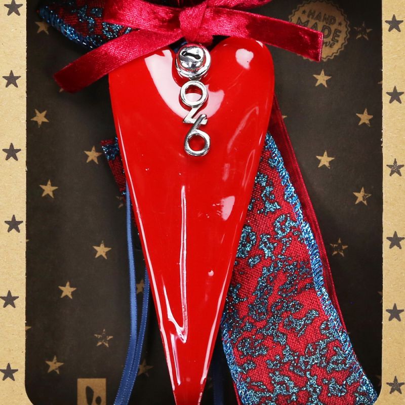 Γούρι Καρδιά slim μικρή-Κόκκινο 