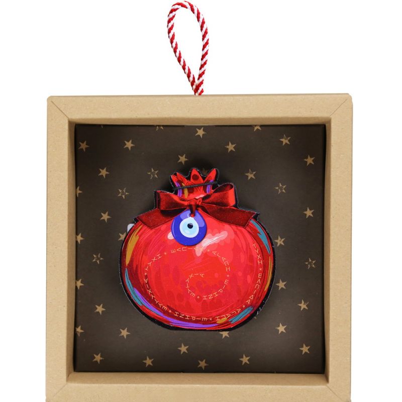 Lucky charm - Standing painted pomegranate 10cm