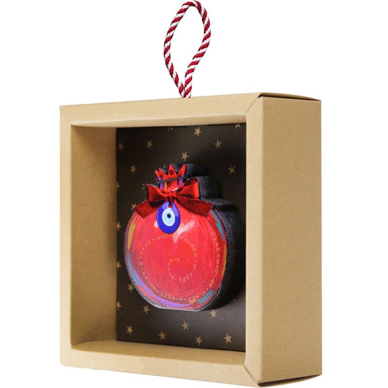 Lucky charm - Standing painted pomegranate 10cm