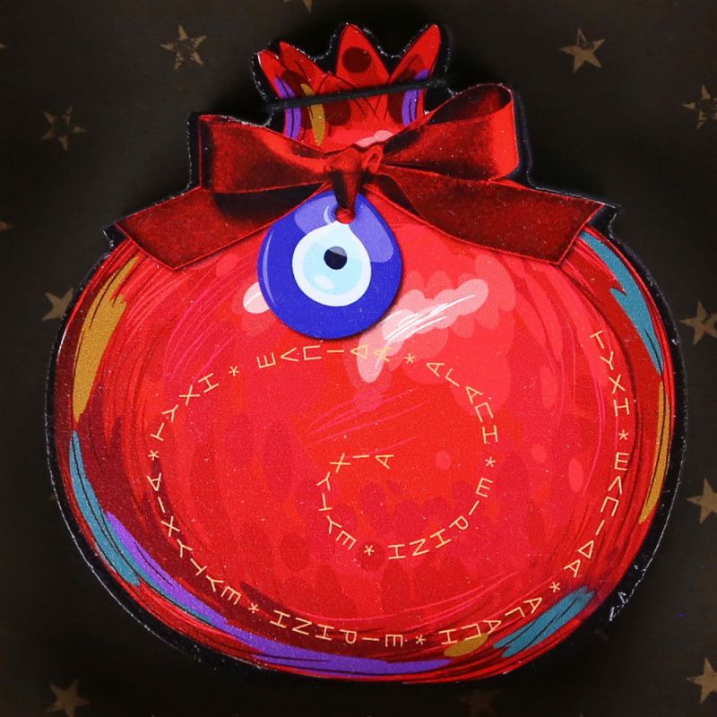 Lucky charm - Standing painted pomegranate 10cm
