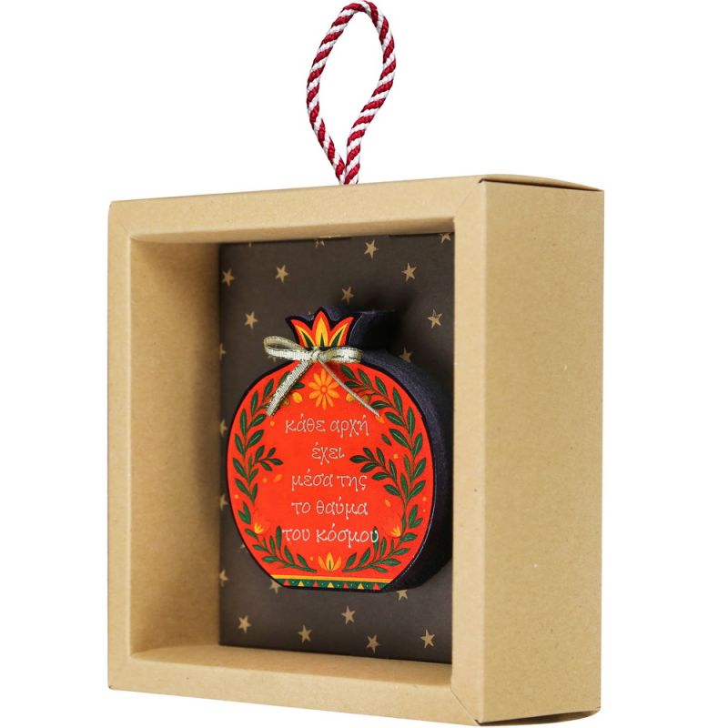Lucky charm - Standing painted pomegranate 10cm