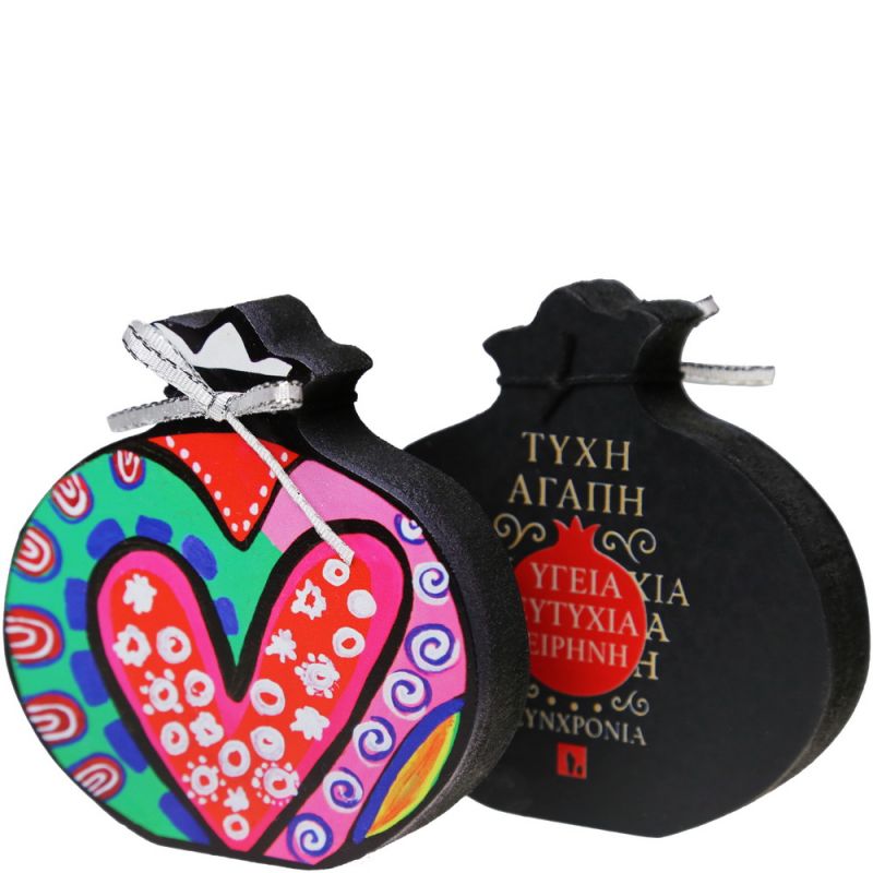 Lucky charm - Standing painted pomegranate 10cm