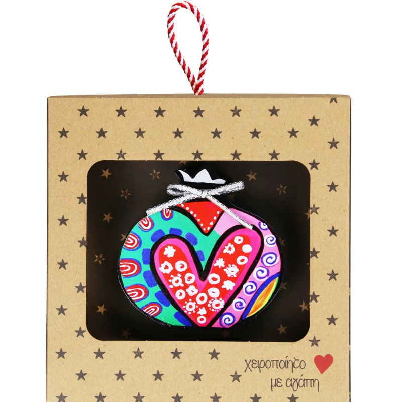 Lucky charm - Standing painted pomegranate 10cm