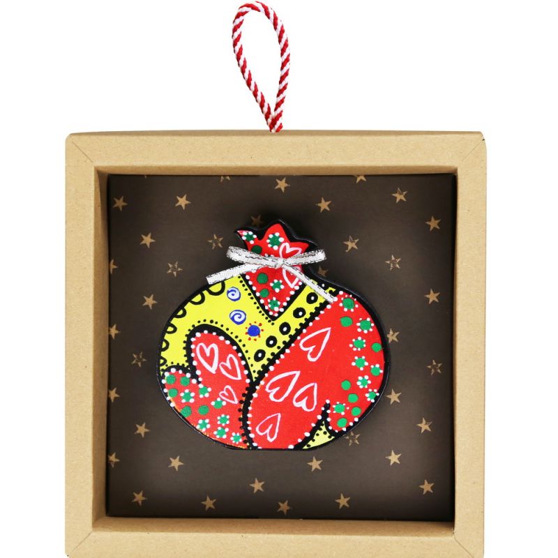 Lucky charm - Standing painted pomegranate 10cm