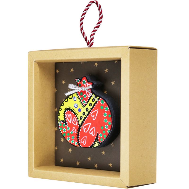 Lucky charm - Standing painted pomegranate 10cm