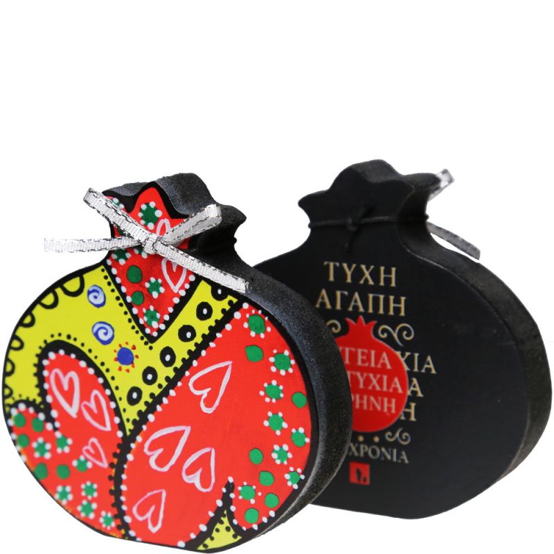 Lucky charm - Standing painted pomegranate 10cm