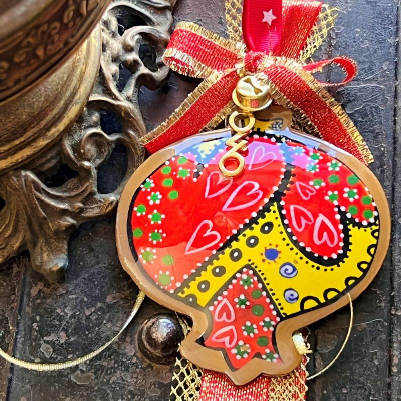 Γούρι Ρόδι boho μετ.-Καρδιές