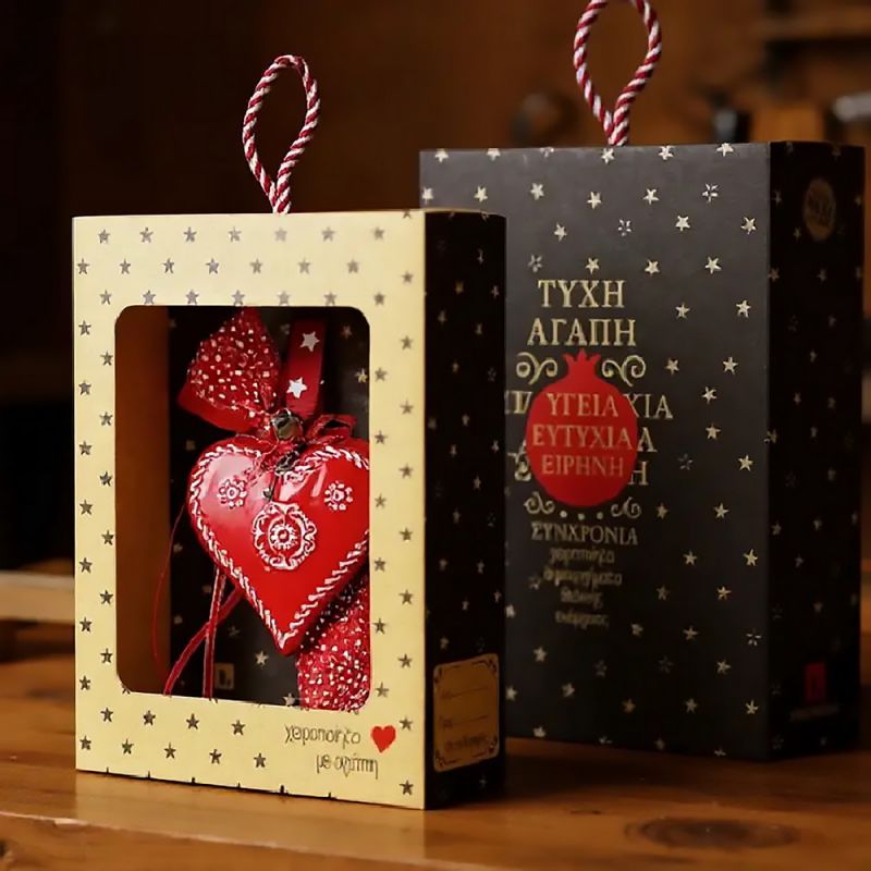 Γούρι Κόκκινο κεραμικό-Καρδιά (24x17εκ.)