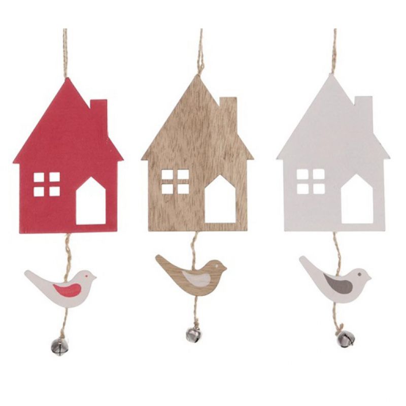 Σπιτάκια κρεμ. (Σετ/3) 28εκ.