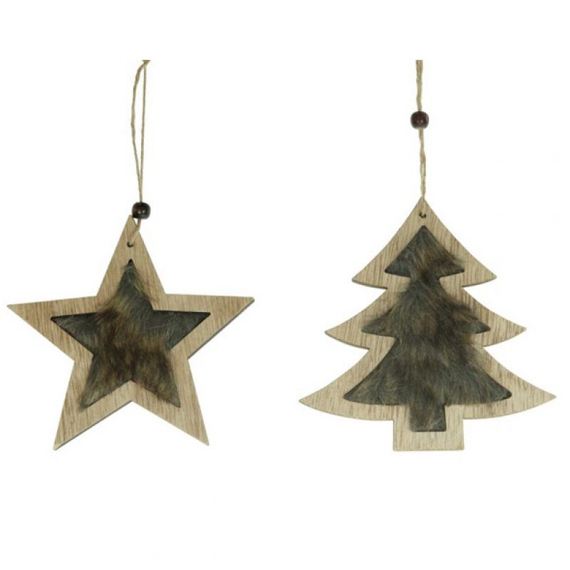 Hanger star / tree wood - Natural