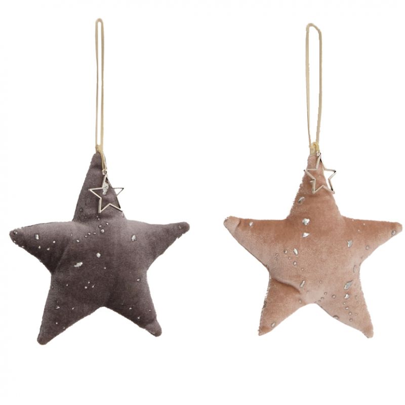 Στολίδι Αστέρι βελούδο 12x12 (2χρ.)