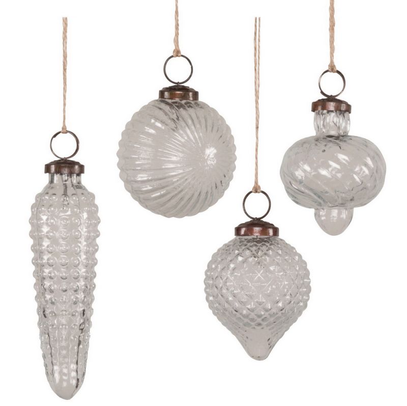 Γυάλινη διάφανη μπάλα Χριστουγέννων