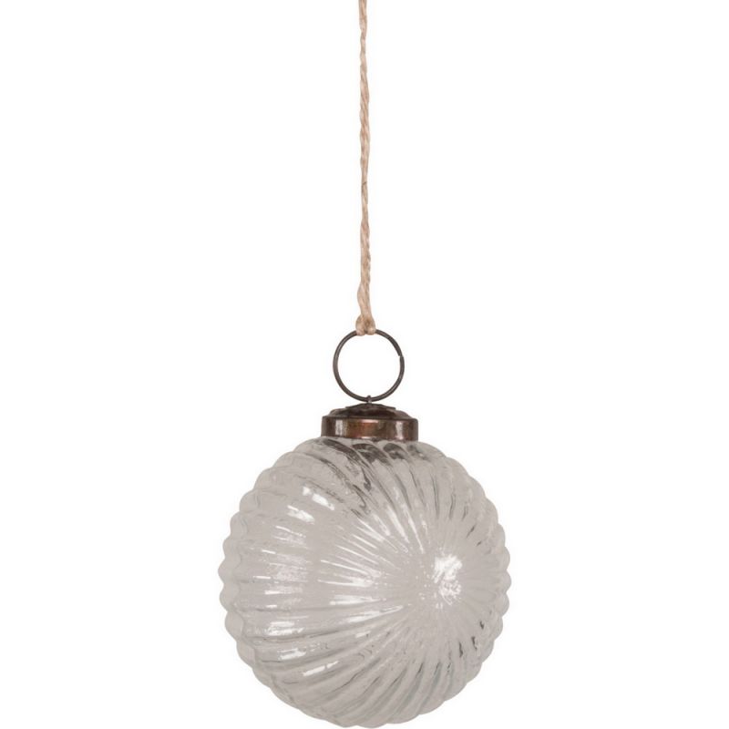 Clear glass hanging baubles  