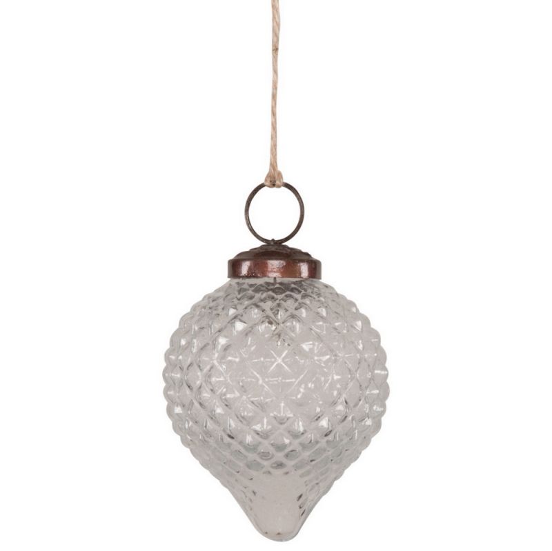 Γυάλινη διάφανη μπάλα Χριστουγέννων