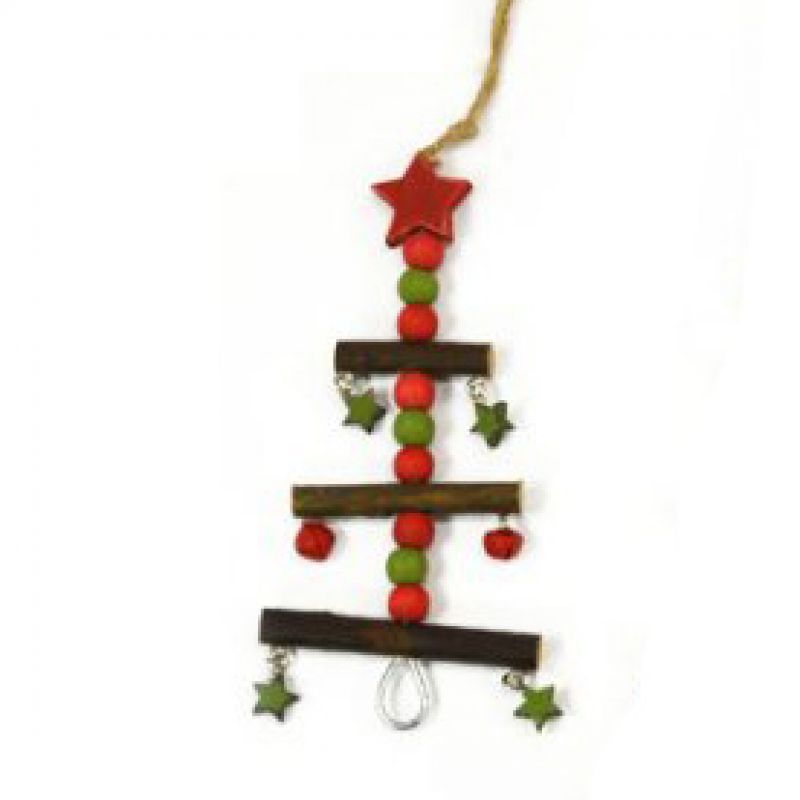 Small Red/Green Wooden Tree Hanger