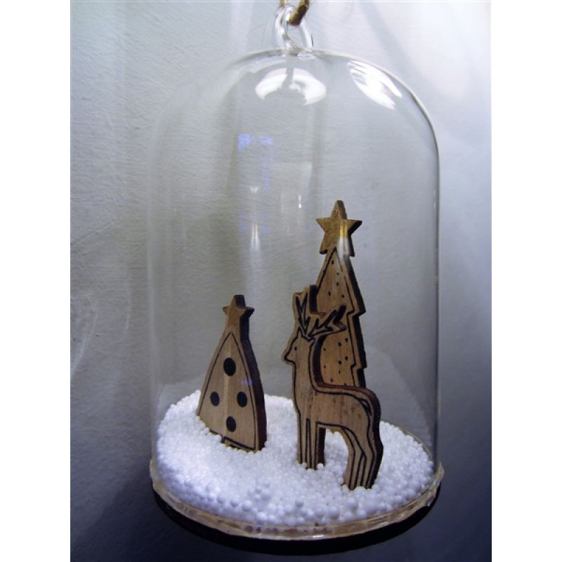 Deer and trees snowglobe 11cm