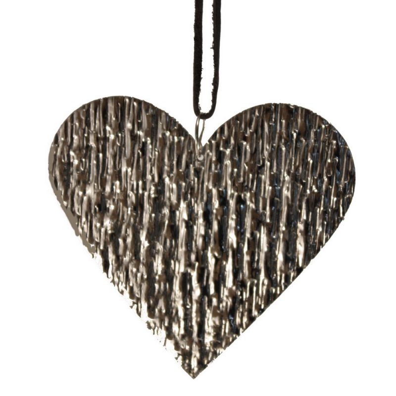 13cm Metal Heart Hanger Nickel