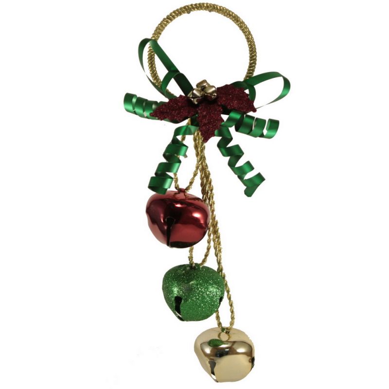 Κρεμαστό κουδούνες κόκκ/χρυσό/πράσινο 28 εκ.