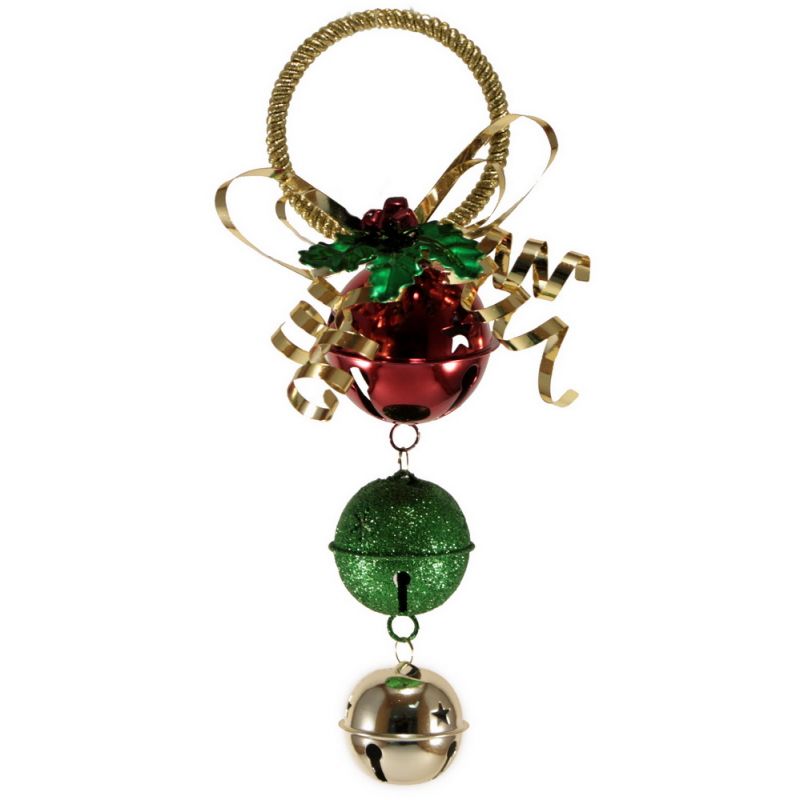 Κρεμαστό κουδούνες κόκκ/χρυσό/πράσινο 28 εκ.