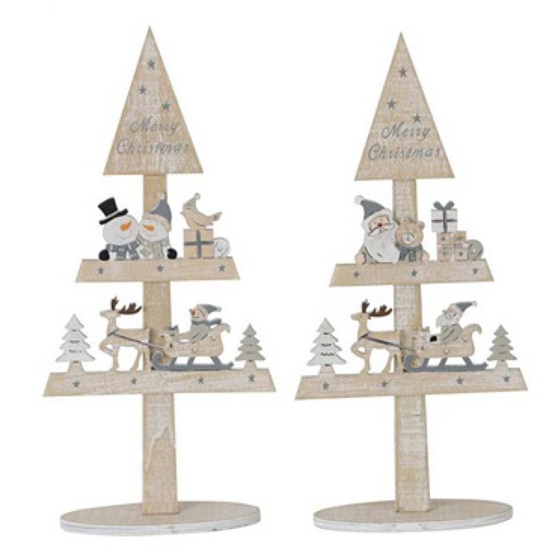 Δέντρο με σκηνές Χριστ. Λευκό 33εκ. 