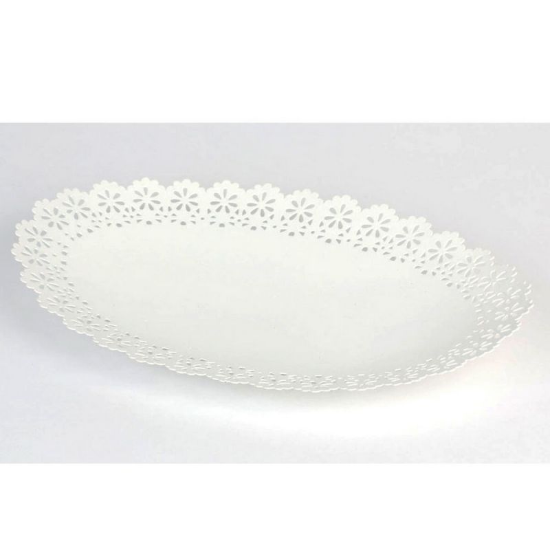 34x22cm Metal Oval DishOff White