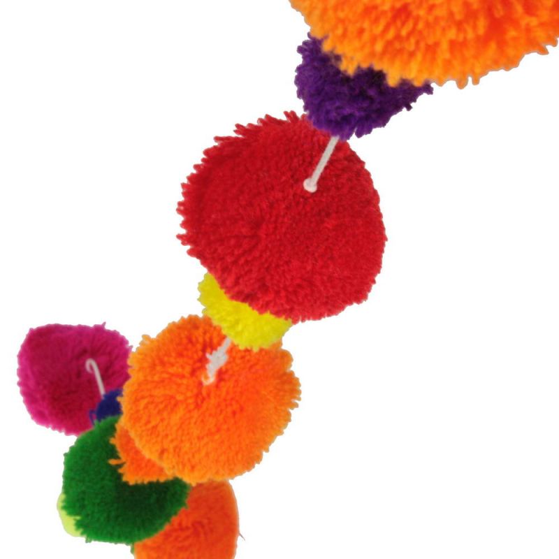 Assorted Colour Pom Pom Bunting 210cm