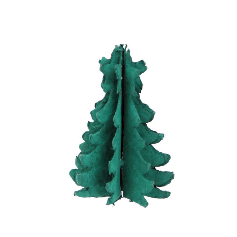 Deckledge paper tree 12,5cm - Dark Green