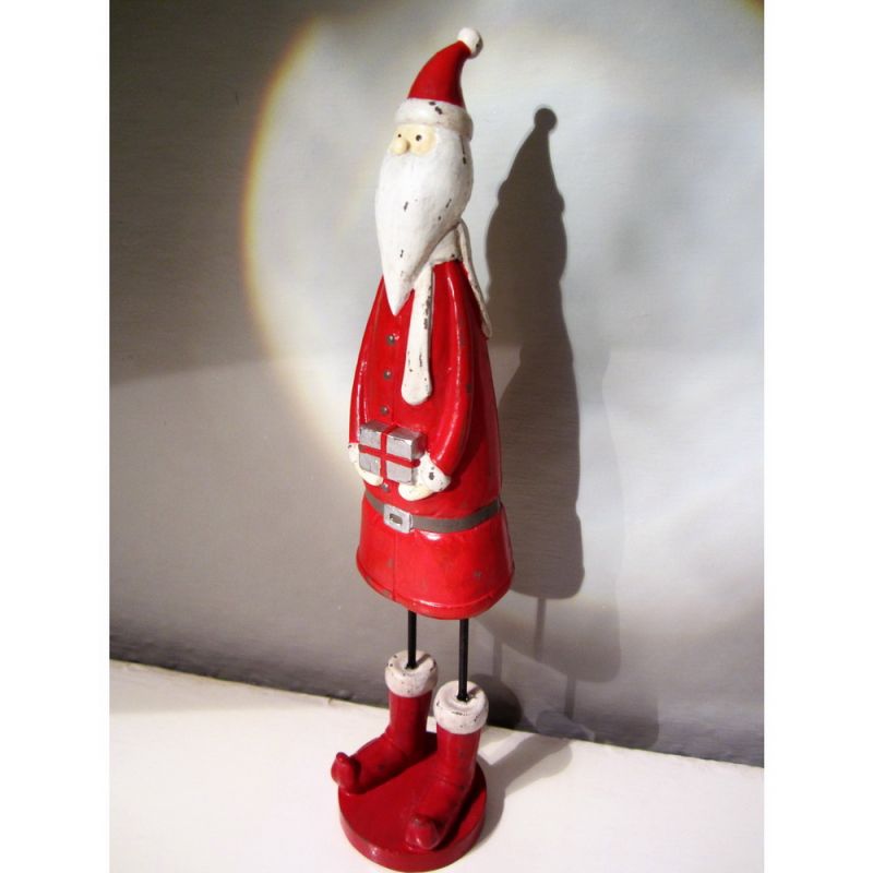 Santa holding present 5.5x5.5x26cm