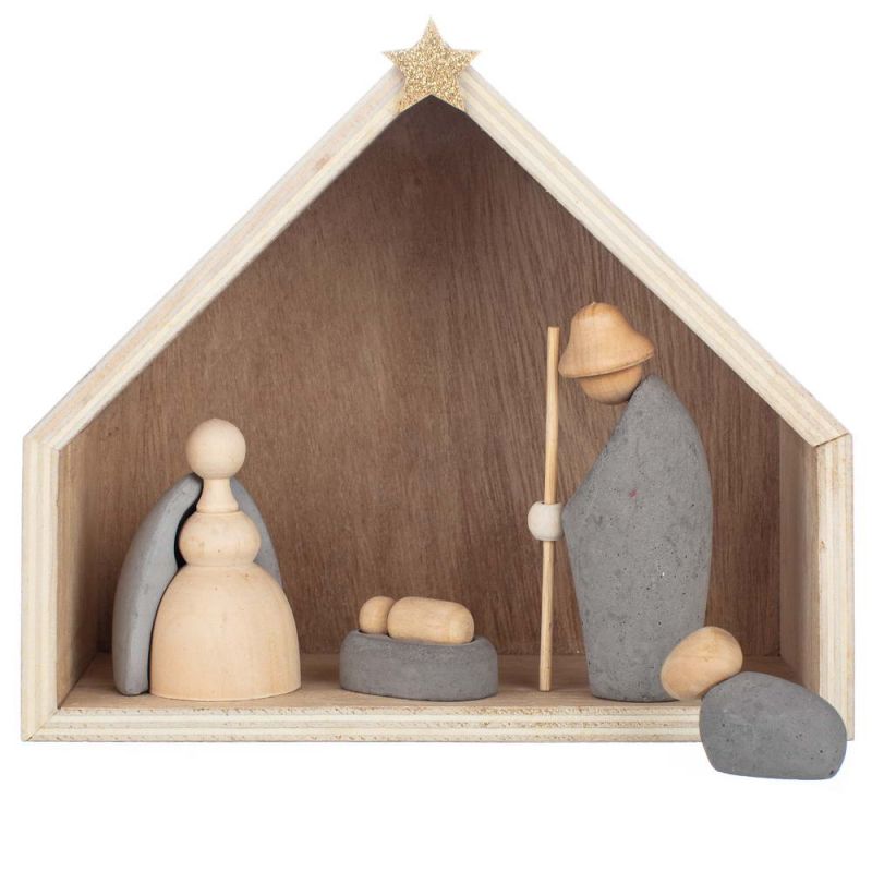 Nativity set, Joseph in bucket hat