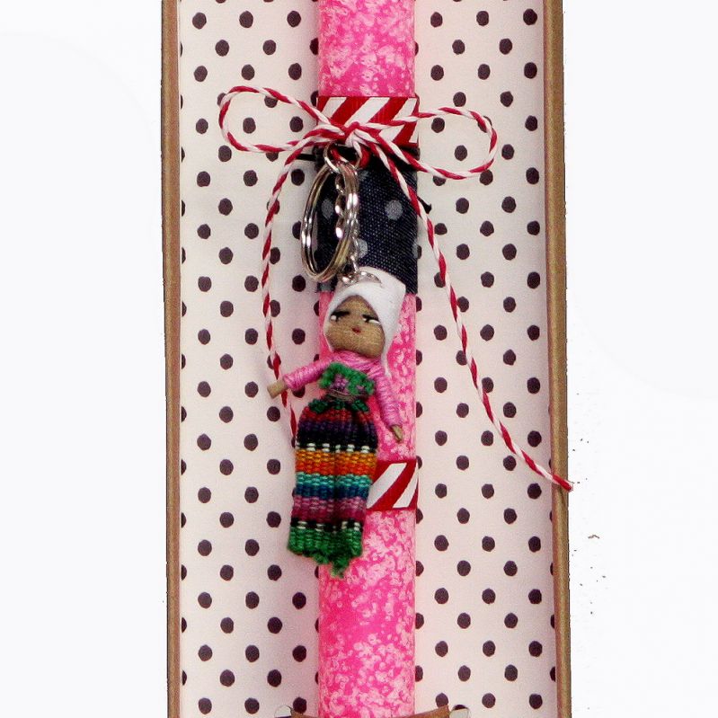 Easter Candle Worry doll keyring