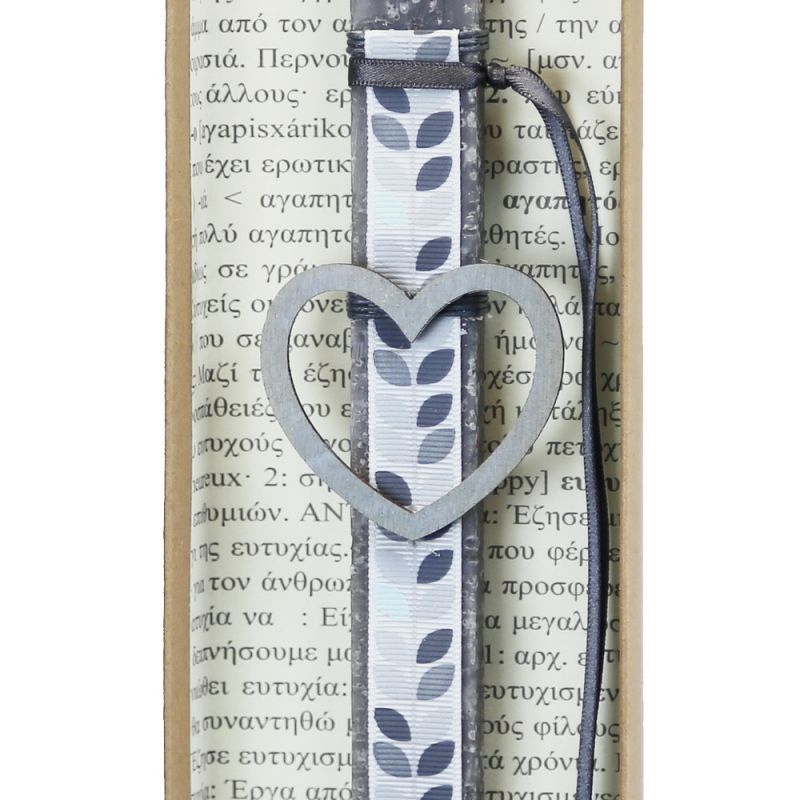 Easter Candle Little hanging outline heart-Grey