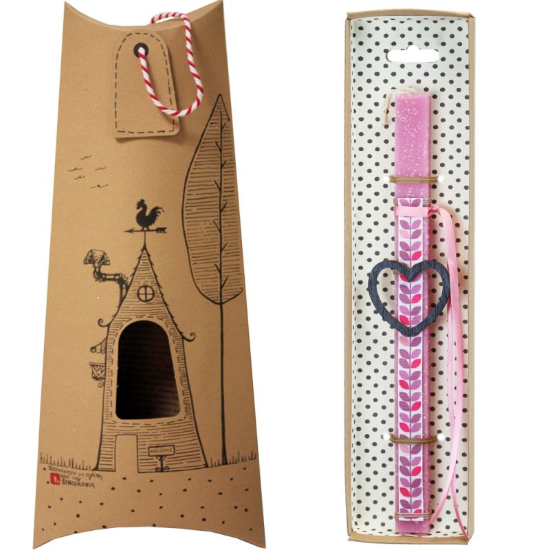 Easter Candle Little hanging outline heart-Black