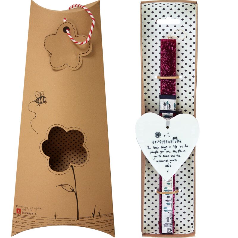 Easter Candle Wobbly round heart