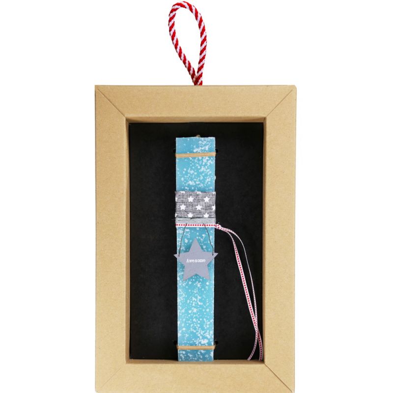 Λαμπάδα 20 Αστεράκι γκρι - Βεραμάν