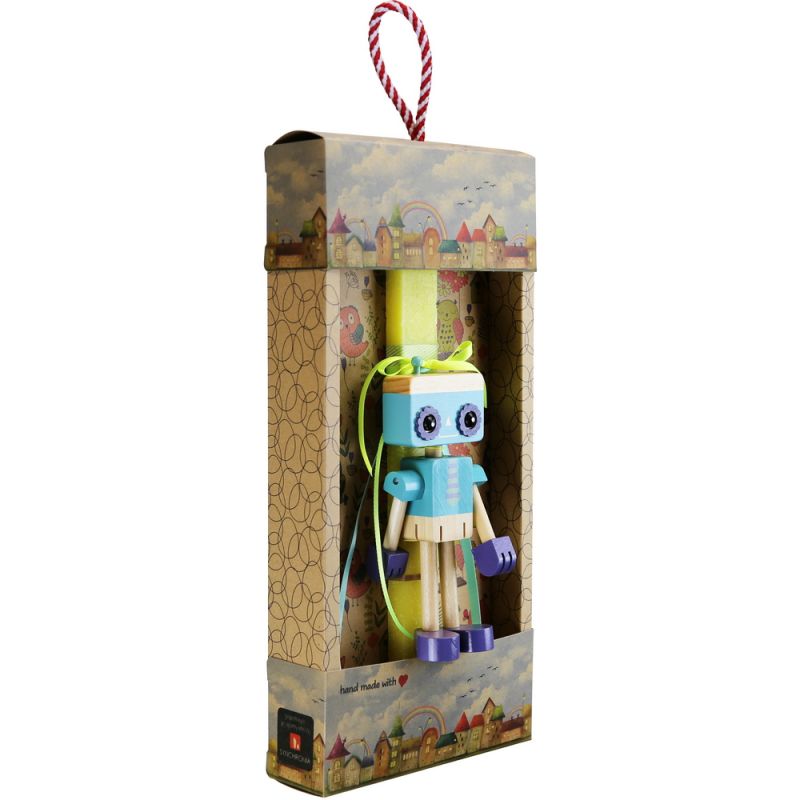 Easter Candle Wooden robot