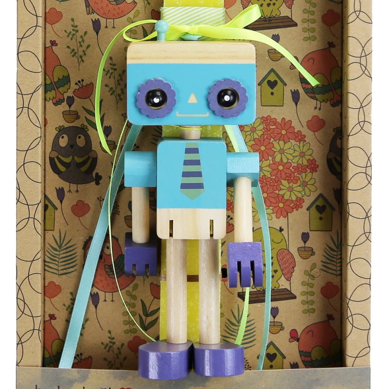 Easter Candle Wooden robot
