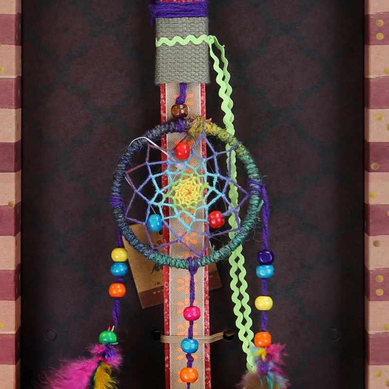 Easter Candle Mini Rainbow Hemp Dreamcatcher